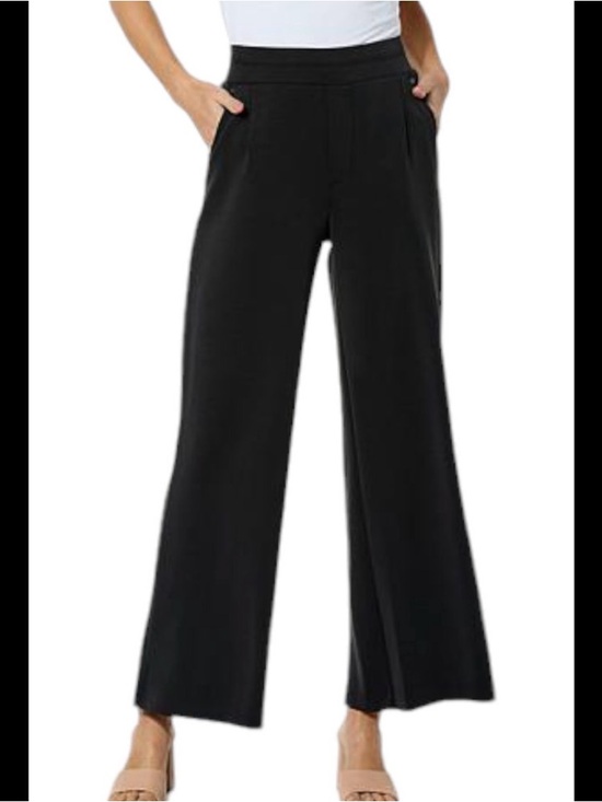 Democracy Pants - Democracy Dark Gray/Black Wide-Leg Pull-On Pants